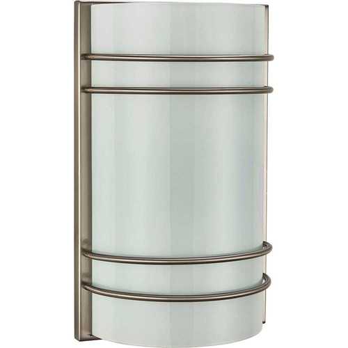 National Brand Alternative 2311-7-BN 2-Light Indoor Brushed Nickel Wall Sconce Lighting with Frosted White Glass