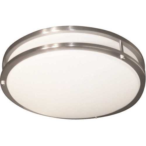 16 in. Brushed Nickel Integrated LED Selectable CCT Round Flush Mount Light