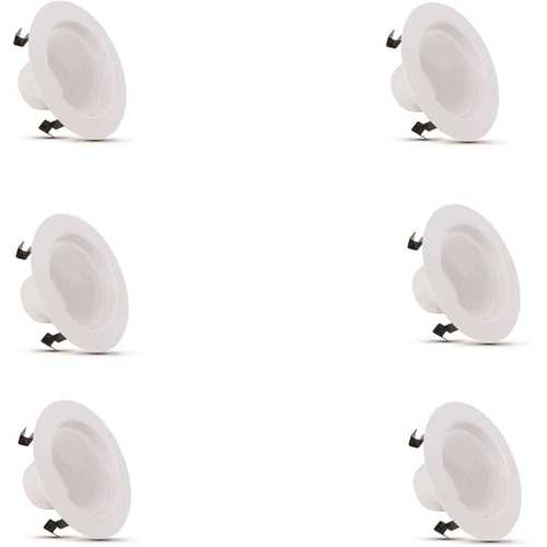 4 in. Integrated LED White Recessed Trim 75-Watt High Output 5000K - pack of 6