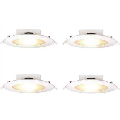 5 in./6 in. Color Selectable CCT White Integrated LED J-Box Retrofit Recessed Trim - pack of 4