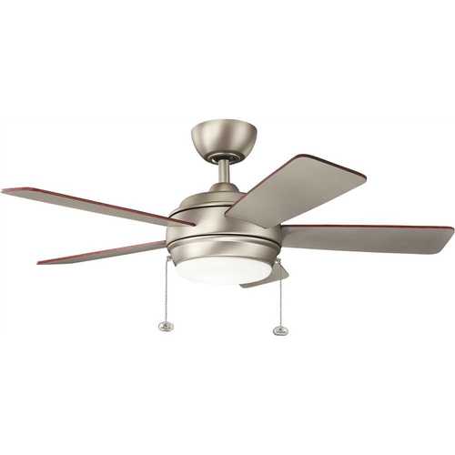 52 in. Ceiling Fan Integrated LED Light Brushed Nickel