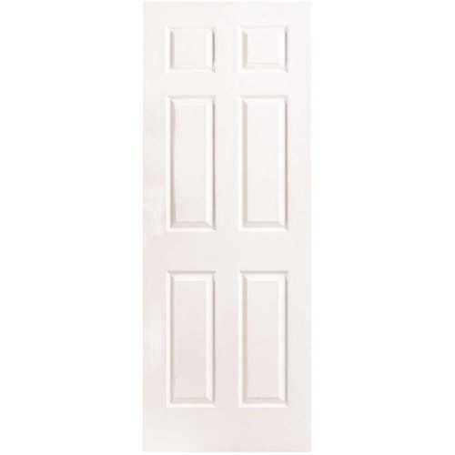 32 in. x 80 in. 6-Panel Right-Handed Solid-Core Textured Primed Composite Single Prehung Interior Door