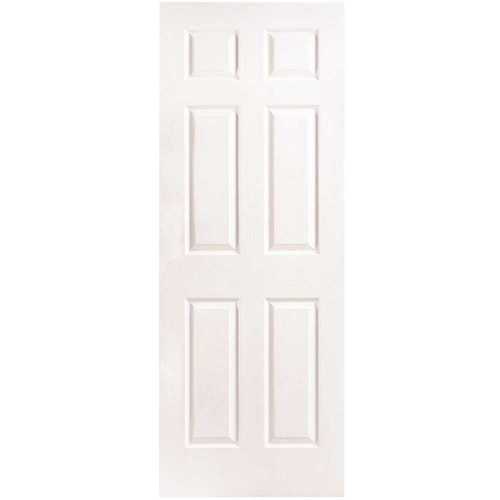 Masonite 38710 36 in. x 80 in. 6-Panel Left-Handed Solid-Core Textured Primed Composite Single Prehung Interior Door