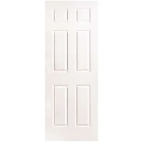 Masonite 38710 36 in. x 80 in. 6-Panel Left-Handed Solid-Core Textured Primed Composite Single Prehung Interior Door