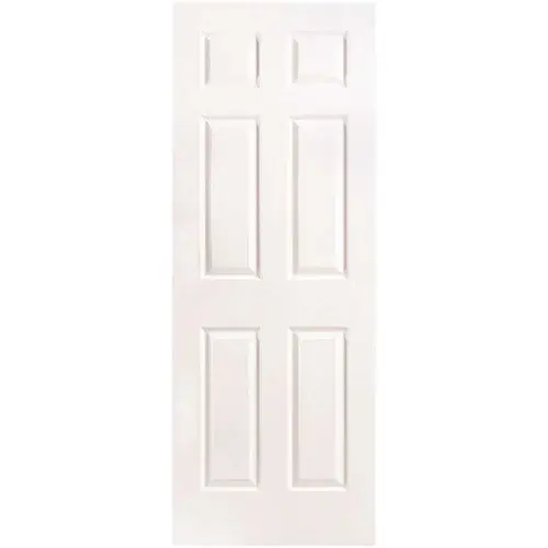 Masonite 38727 36 in. x 80 in. 6-Panel Right-Handed Solid-Core Textured Primed Composite Single Prehung Interior Door