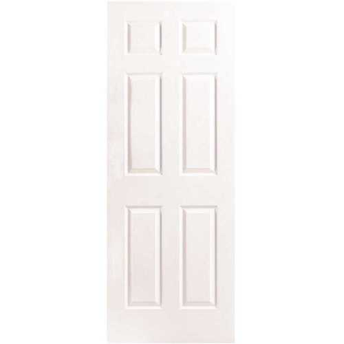 24 in. x 80 in. 6-Panel Right-Handed Solid-Core Textured Primed Composite Single Prehung Interior Door