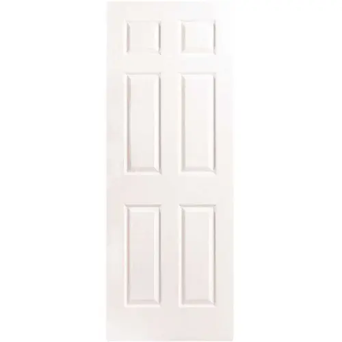 Masonite 38635 24 in. x 80 in. 6-Panel Right-Handed Solid-Core Textured Primed Composite Single Prehung Interior Door