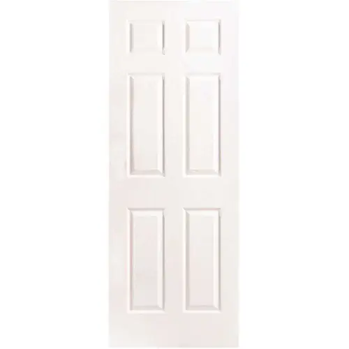 Masonite 38659 28 in. x 80 in. 6-Panel Left-Handed Solid-Core Textured Primed Composite Single Prehung Interior Door