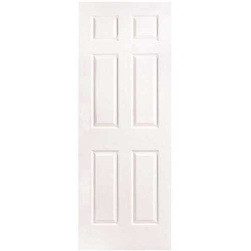 24 in. x 80 in. 6-Panel Left-Handed Solid-Core Textured Primed Composite Single Prehung Interior Door