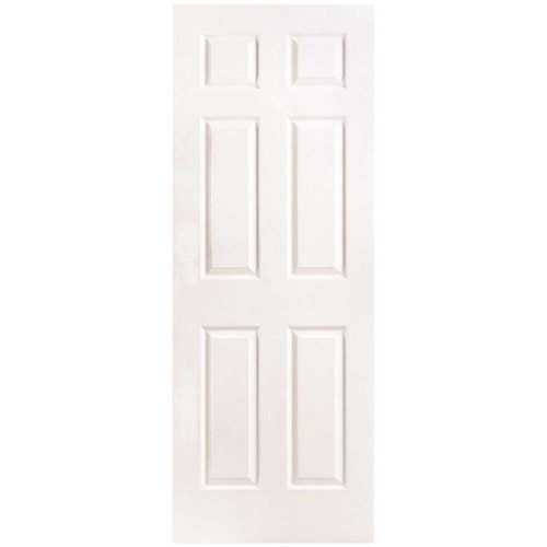 Masonite 38673 30 in. x 80 in. 6-Panel Right-Handed Solid-Core Textured Primed Composite Single Prehung Interior Door