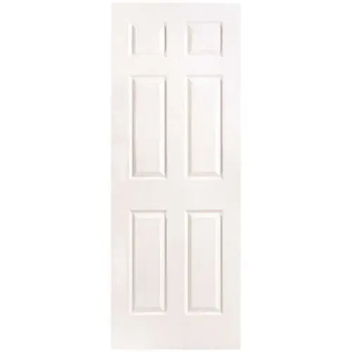 Masonite 38673 30 in. x 80 in. 6-Panel Right-Handed Solid-Core Textured Primed Composite Single Prehung Interior Door