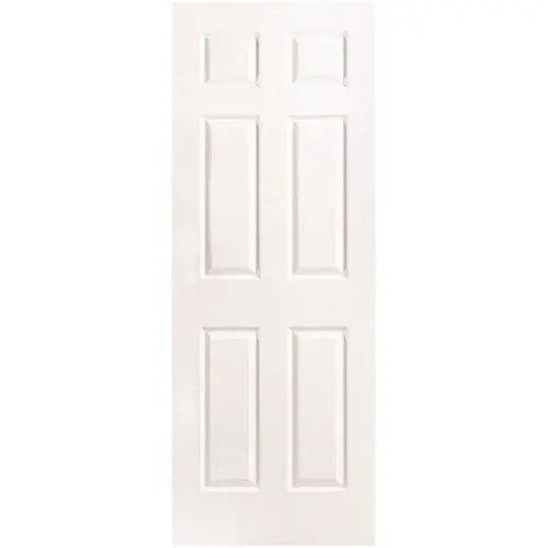 Masonite 38680 30 in. x 80 in. 6-Panel Left-Handed Solid-Core Textured Primed Composite Single Prehung Interior Door