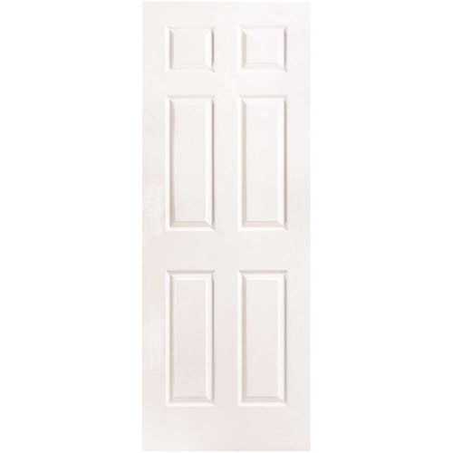 Masonite 38703 32 in. x 80 in. 6-Panel Left-Handed Solid-Core Textured Primed Composite Single Prehung Interior Door