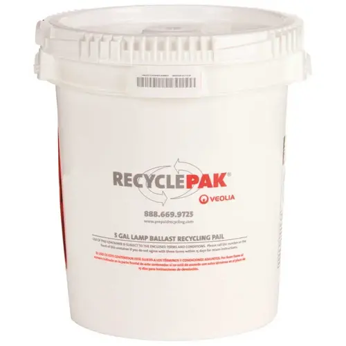 5 GAL LAMP BALLAST RECYCLING PAIL White