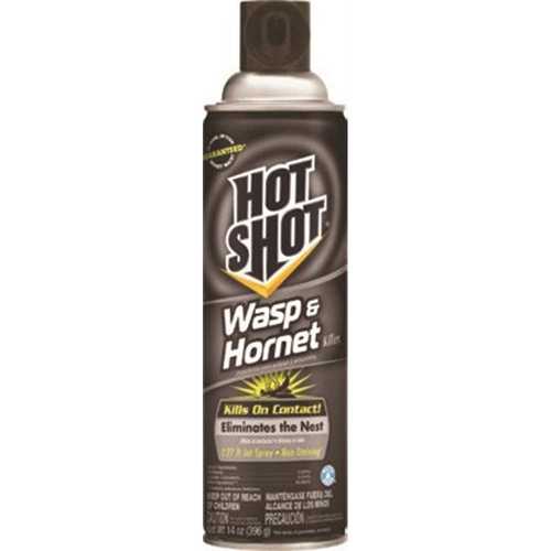 HOT SHOT HG-13415-13 Wasp and Hornet Killer, Pressurized Liquid, Spray Application, Outdoor, 14 oz Aerosol Can