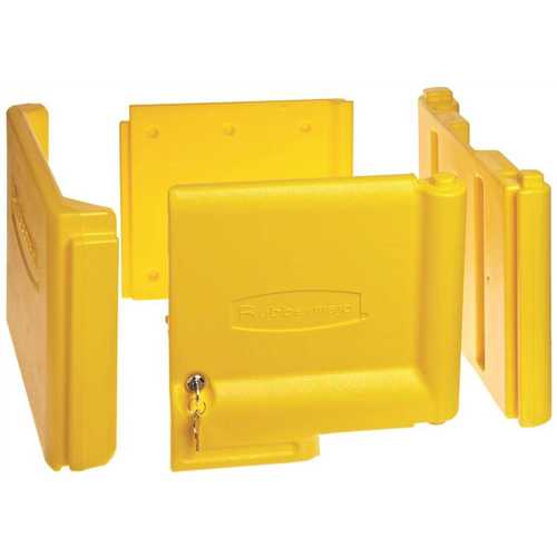 20 in. x 16 in. x 11.2 in. Yellow Locking Janitor Cart Cabinet
