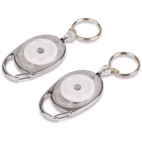 0.3 in. x 3.5 in. x 1.3 in. Reel Key Chain with Chrome Carabiner - pack of 6