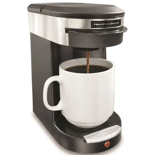 HAMILTON BEACH HDC200S Single Cup Hospitality Coffeemaker with 3-Minute Brew Time in Stainless steel/black