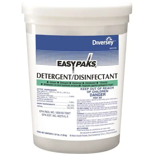 EASY PAKS 5412135 0.5 oz. Detergent Disinfectant ( Per Tub) Opaque Green - pack of 90