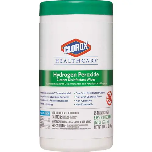 CLOROX 4460030824 Hydrogen Peroxide Cleaner Disinfectant Wipes White