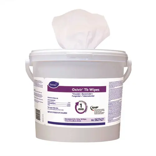 11 in. x 12 in. TB Disinfecting Wipes ( Bucket, 4 Buckets Per Case) White