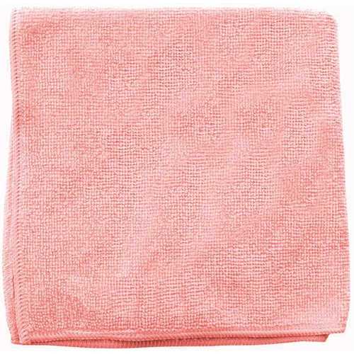 16. in. x 16 in. Commercial Red Microfiber Cloth