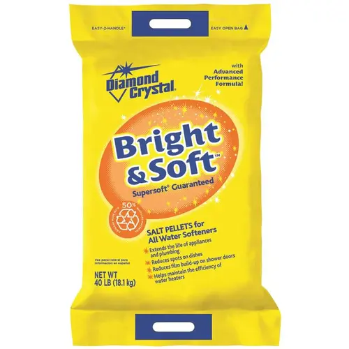 DIAMOND CRYSTAL 100012420 Bright and Soft Water Softener Salt Pellets White