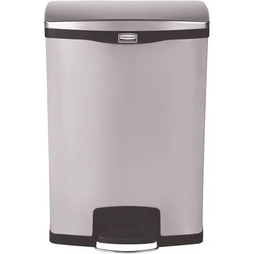 Slim Jim Step-On Black 24 gal. Stainless Steel Front Step Trash Can