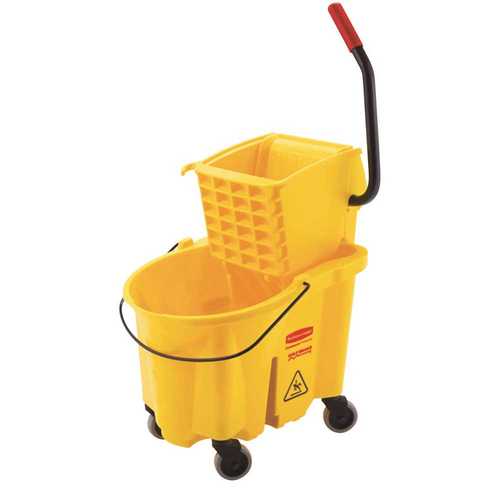WAVEBRAKE RCP7480YEL 16.63 in. W x 18.88 in. D 26 Qt. Yellow Side-Press Bucket and Wringer