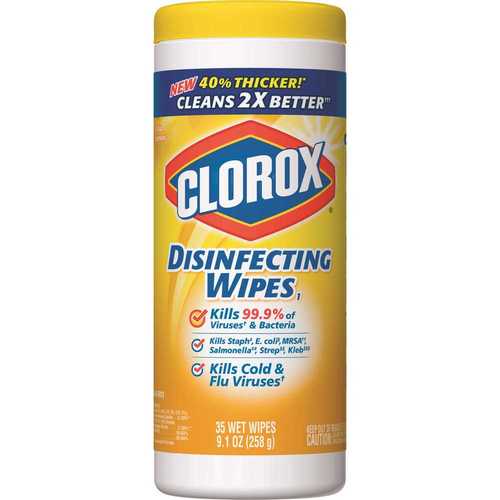 CLOROX 4460001594 Crisp Lemon Disinfecting Wipes
