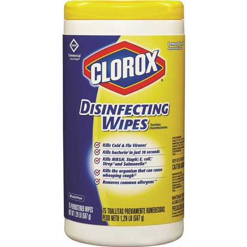 CLOROX 15948 Lemon Fresh Scented Bleach Free Disinfecting Wipes