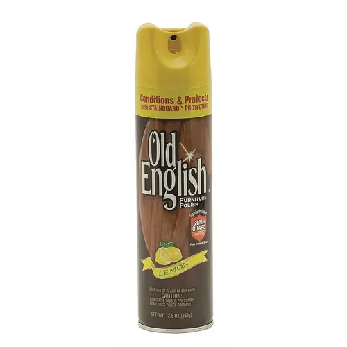 12.5 oz. Lemon Scent Liquid Furniture Polish Aerosol Can Opaque White