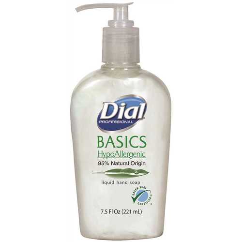 DIAL 1700006028 Basics Liquid Hand Soap (Green Seal Certified) - 12/7.5oz Pump