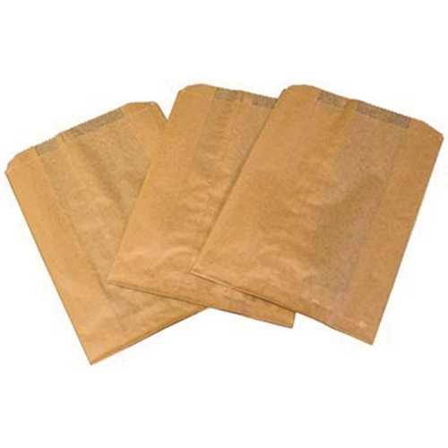 7-1/2 in. x 3-1/2 in. x 10 in. Kraft Waxed Paper Liners for Sanitary Napkin Receptacles Bags Brown - pack of 500