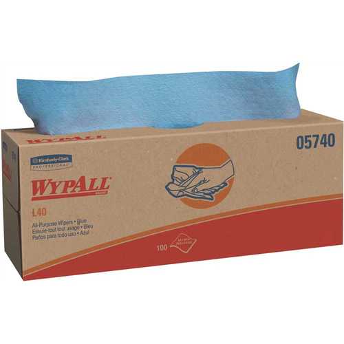 WypAll 05740 L40 Blue Disposable Cleaning and Drying Towels (9 Pop-Up Boxes/Case, 100-Sheets/Box, 900-Sheets Total)