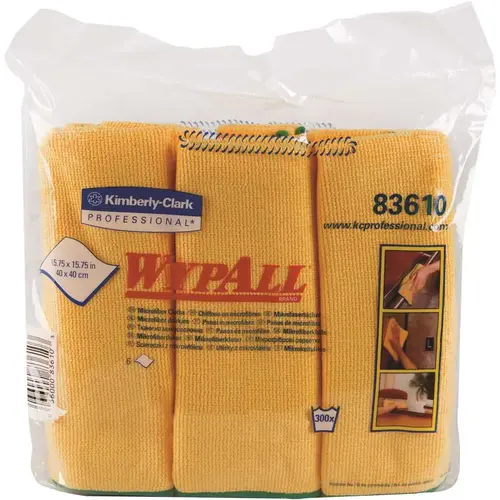 WypAll 83610 15.75 in. x 15.75 in. Gold Reusable Microfiber Cloths (, 6 Wipes/Container, ) - pack of 6