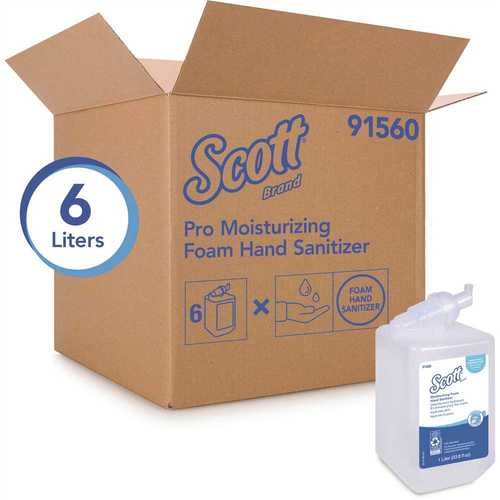 SCOTT 91560 1.0 l Clear Fresh Scent Moisturizing Foam Hand Sanitizer (6 Units/Case)