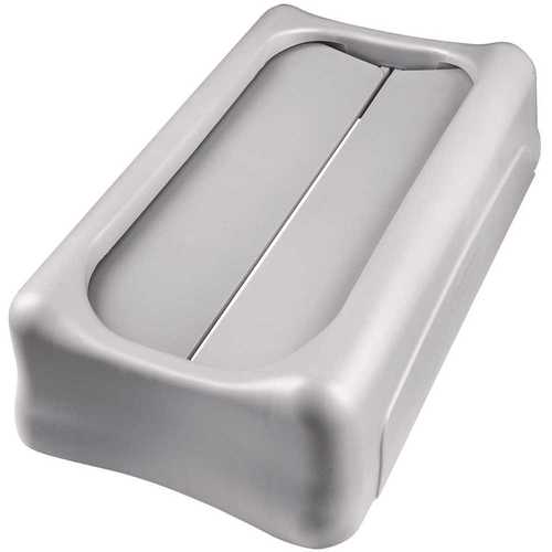 Slim Jim Gray Trash Can Swing Top Lid