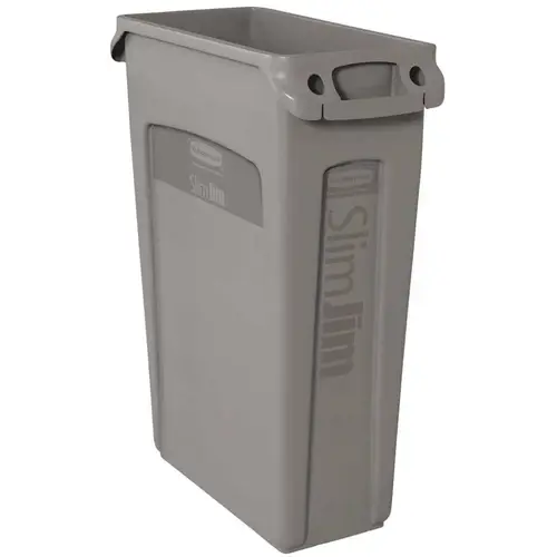 Slim Jim 23 Gal. Gray Rectangular Vented Trash Can