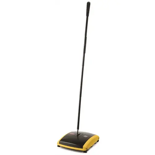 Dual action 7.5 in. Mechanical Push Sweeper Black