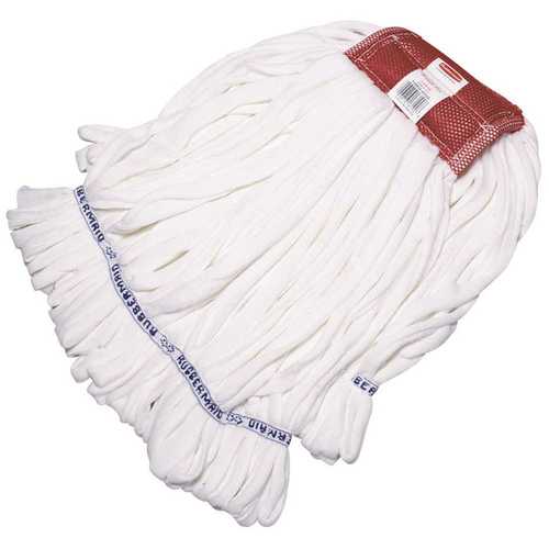 Large Rough Floor Wet String Mop Head with 5 in. Head Band White