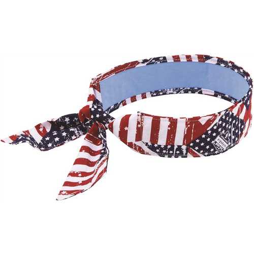 Ergodyne 6700CT Chill-Its Stars and Stripes Evaporative Cooling Bandana Tie with Cooling Towel