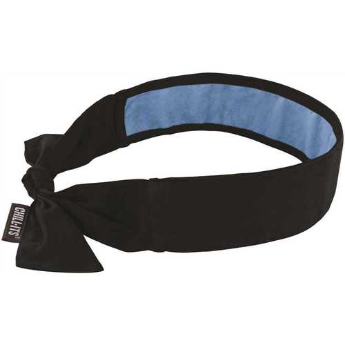 Chill-Its  Black Evaporative Cooling Bandana Tie with Cooling Towel
