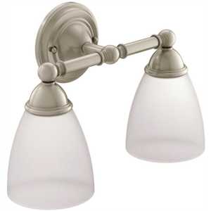 Brantford Double Globe Bath Light Brushed Nickel Finish