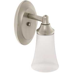 Eva Single Globe Bath Light Brushed Nickel Finish
