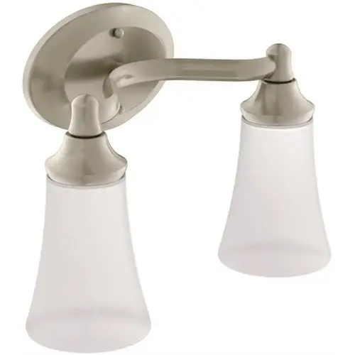 Eva Double Globe Bath Light Brushed Nickel Finish