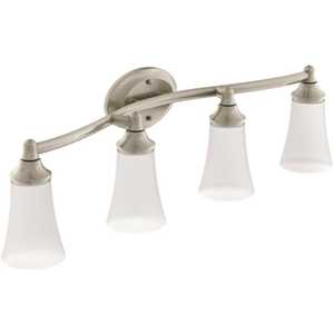 Eva Quadruple Globe Bath Light Brushed Nickel Finish