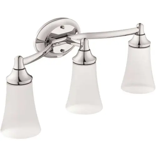 Eva Triple Globe Bath Light Bright Chrome Finish