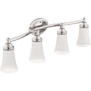Eva Quadruple Globe Bath Light Bright Chrome Finish