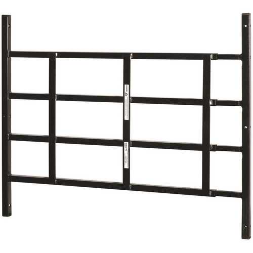 21 in., Carbon Steel Black, Fixed 4-Bar Window Grill (Width Expandable)